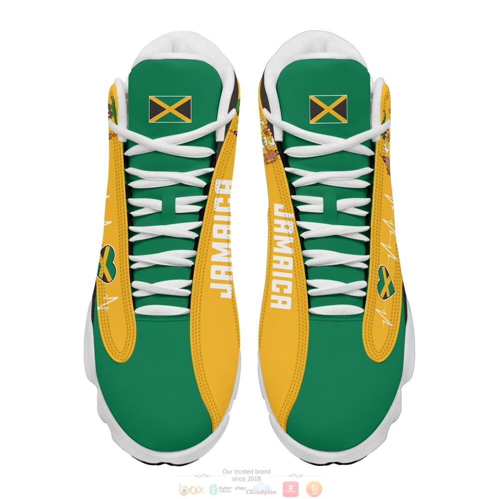 Coat of arms of Jamaica Personalized Air Jordan 13 sneaker 3 Personalized Coat of arms of Jamaica custom Air Jordan 13 shoes 1 2