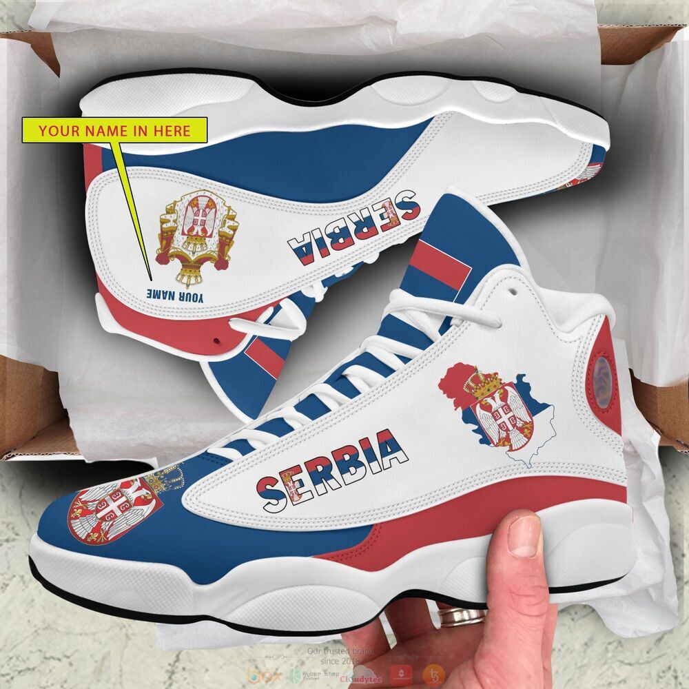 Personalized Coat of arms of Serbia custom Air Jordan 13 shoes
