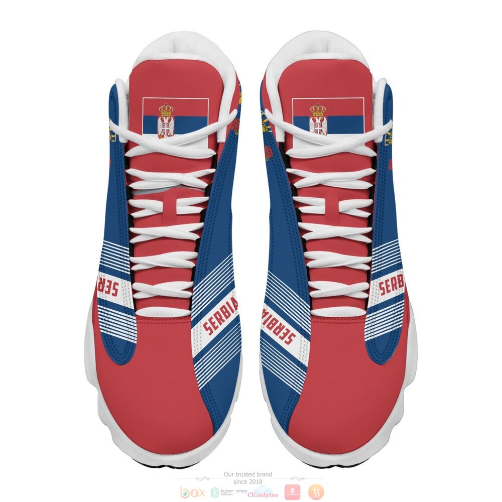 Personalized Coat of arms of Serbia red blue custom Air Jordan 13 shoes 1