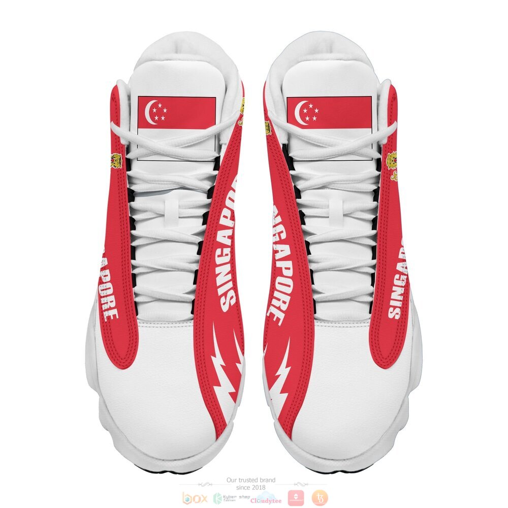 Coat of arms of Singapore Personalized Air Jordan 13 sneaker 4 Personalized Coat of arms of Singapore custom Air Jordan 13 shoes 1 2 3