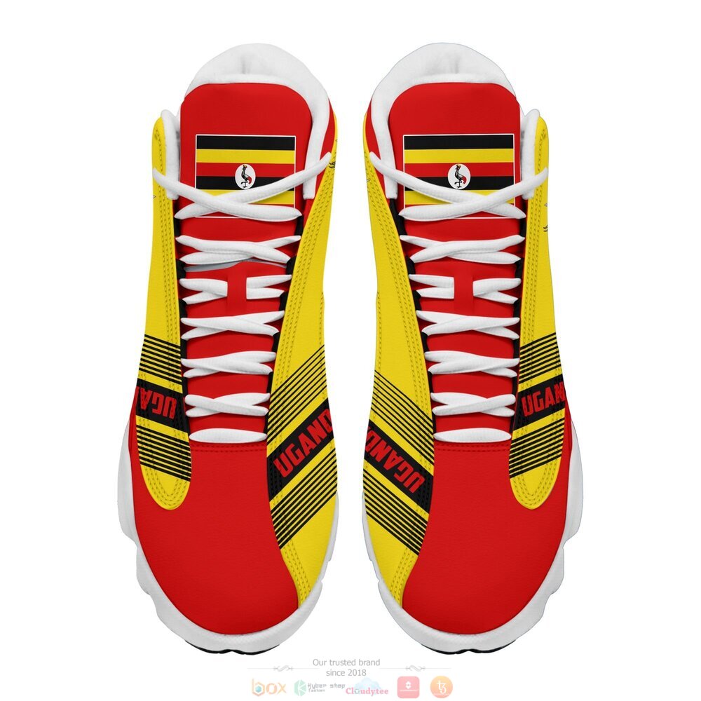 Coat of arms of Uganda Personalized Air Jordan 13 sneaker 3 Personalized Coat of arms of Uganda custom Air Jordan 13 shoes 1 2