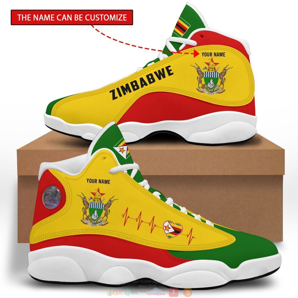 Coat of arms of Zimbabwe Personalized Air Jordan 13 sneaker 9 Personalized Coat of arms of Zimbabwe custom Air Jordan 13 shoes