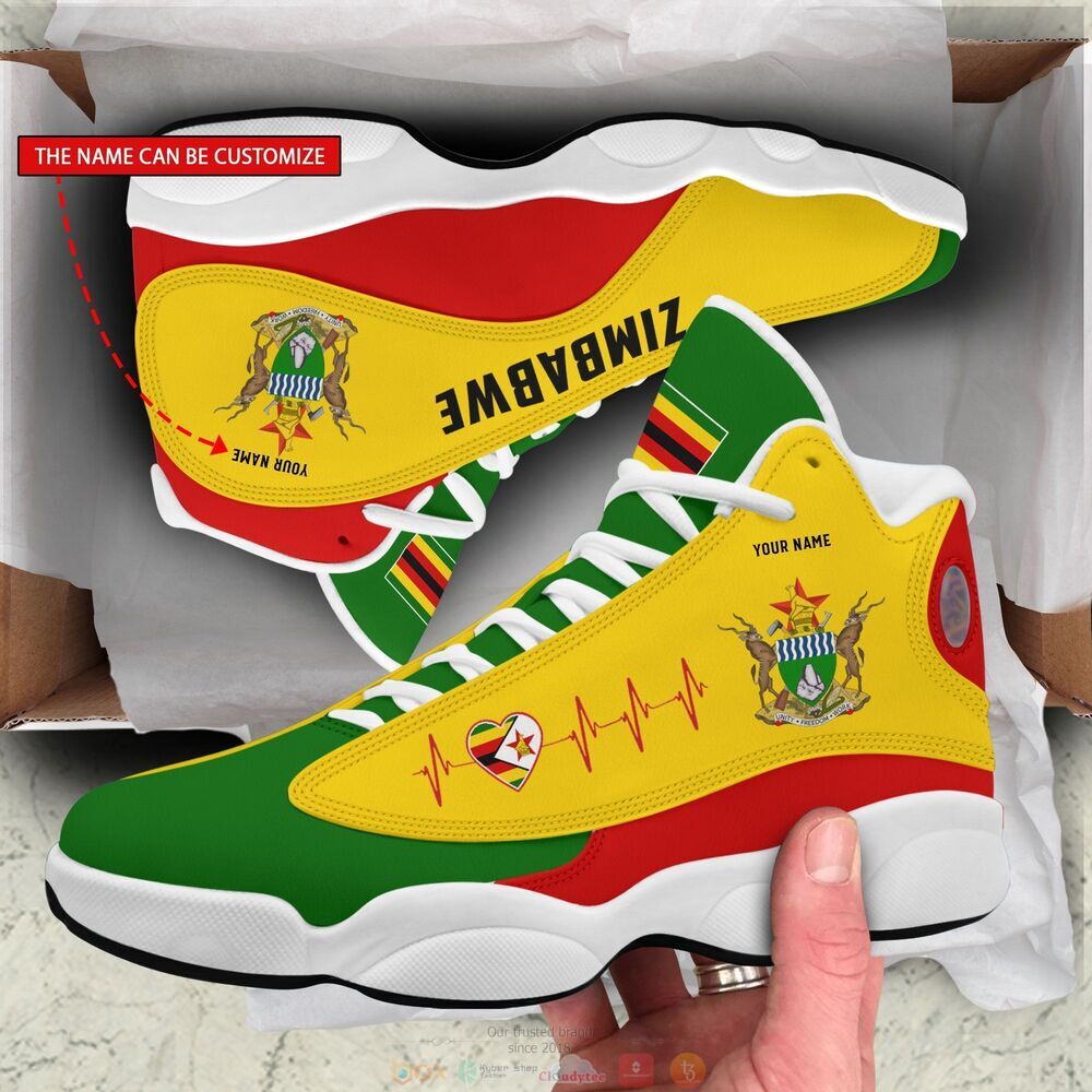 Coat of arms of Zimbabwe Personalized Air Jordan 13 sneaker 2 Personalized Coat of arms of Zimbabwe custom Air Jordan 13 shoes 1