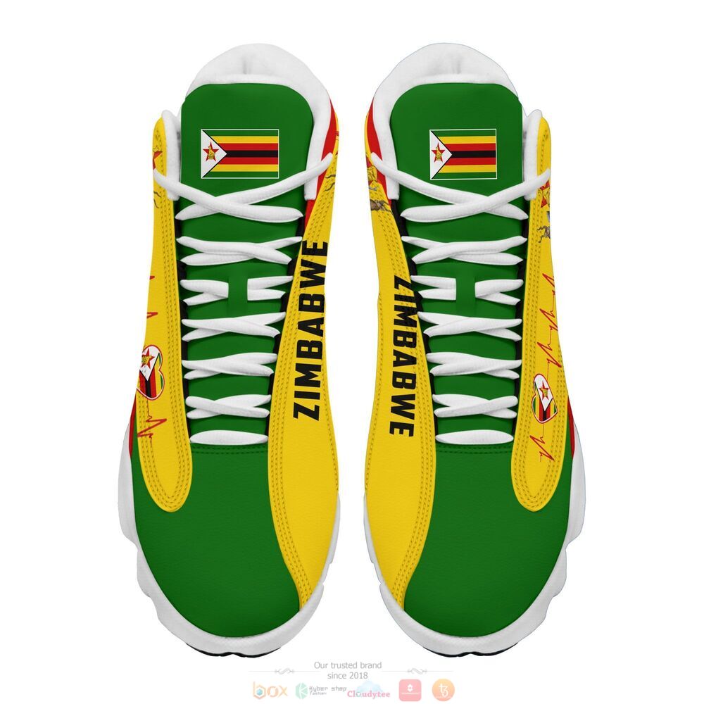 Coat of arms of Zimbabwe Personalized Air Jordan 13 sneaker 3 Personalized Coat of arms of Zimbabwe custom Air Jordan 13 shoes 1 2