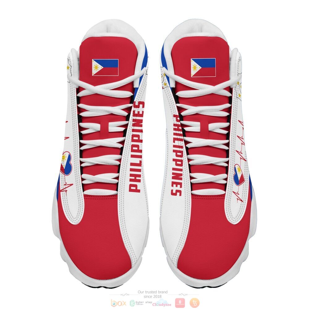 Coat of arms of the Philippines flag Personalized Air Jordan 13 sneaker 3 Personalized Coat of arms of the Philippines flag custom Air Jordan 13 shoes 1 2