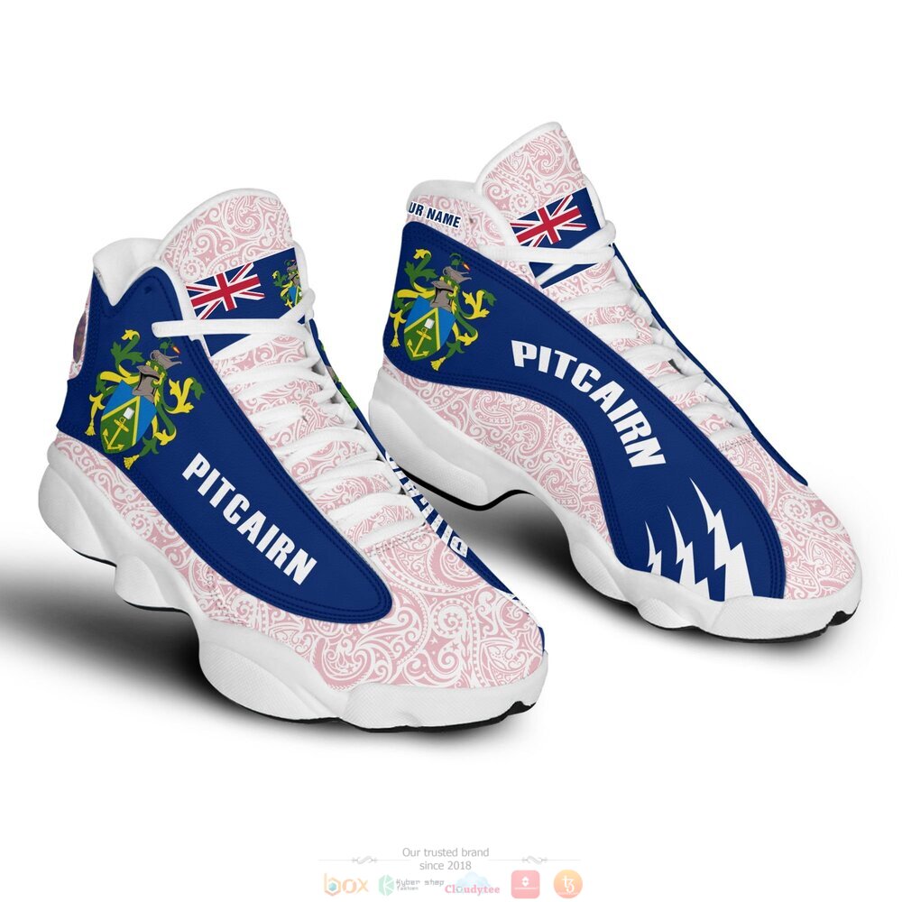 Coat of arms of the PitcPersonalized Airn Islands Personalized Air Jordan 13 sneaker 3 Personalized Coat of arms of the Pitcairn Islands custom Air Jordan 13 shoes 1 2