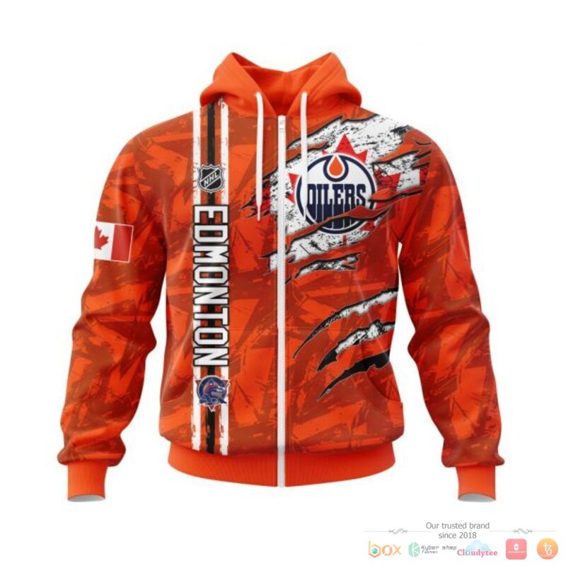 Personalized Edmonton Oilers With Canada Flag 3d shirt, hoodie 2 Personalized Edmonton Oilers With Canada Flag 3d shirt hoodie 1