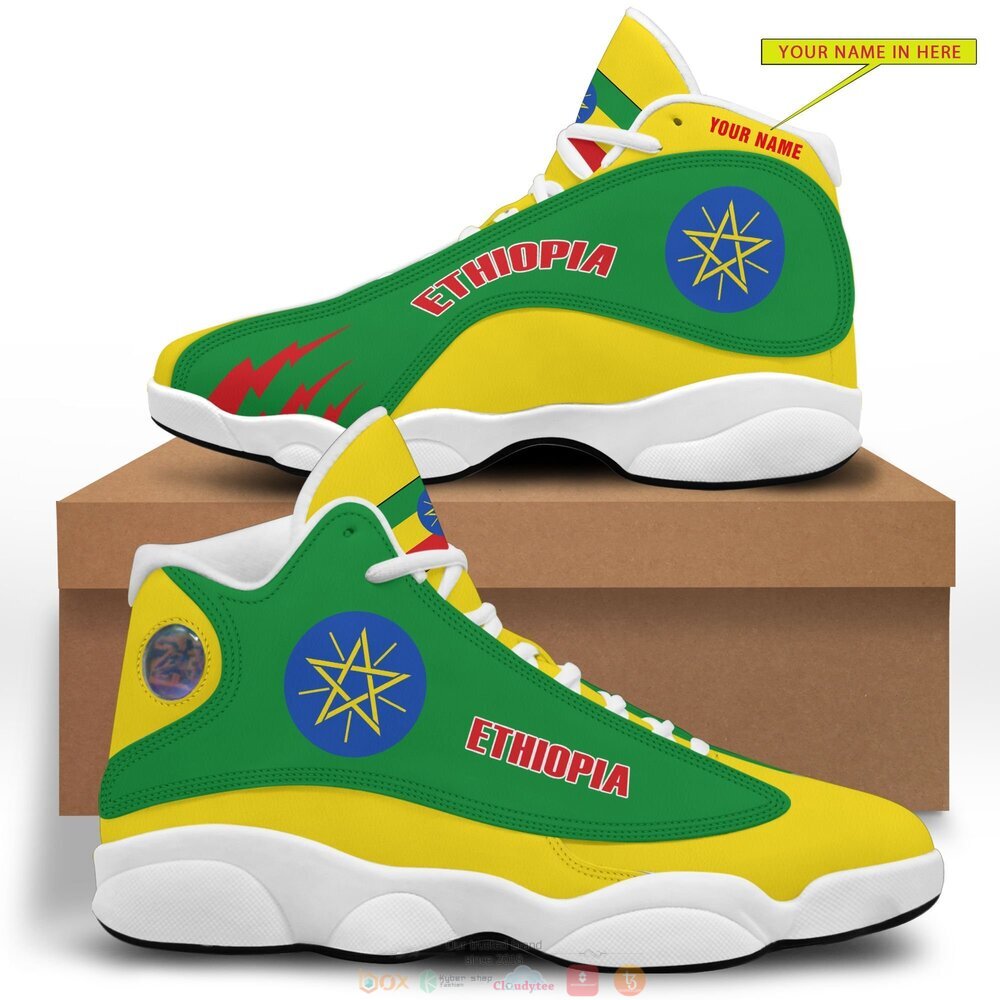 Personalized Emblem of Ethiopia custom Air Jordan 13 shoes 1 2 3