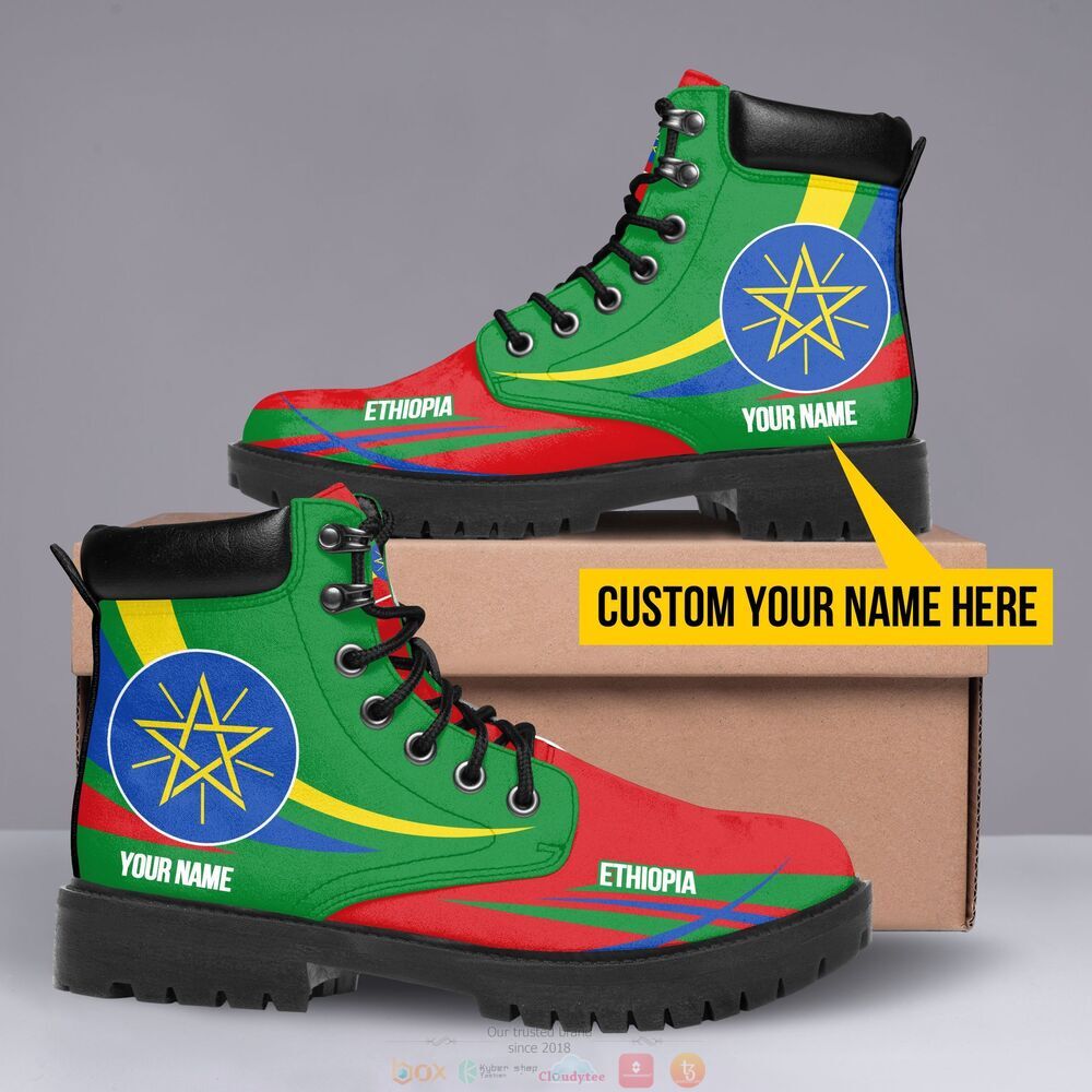 Emblem of Ethiopia Personalized Timberland boots 2 Personalized Emblem of Ethiopia custom Timberland boot 1