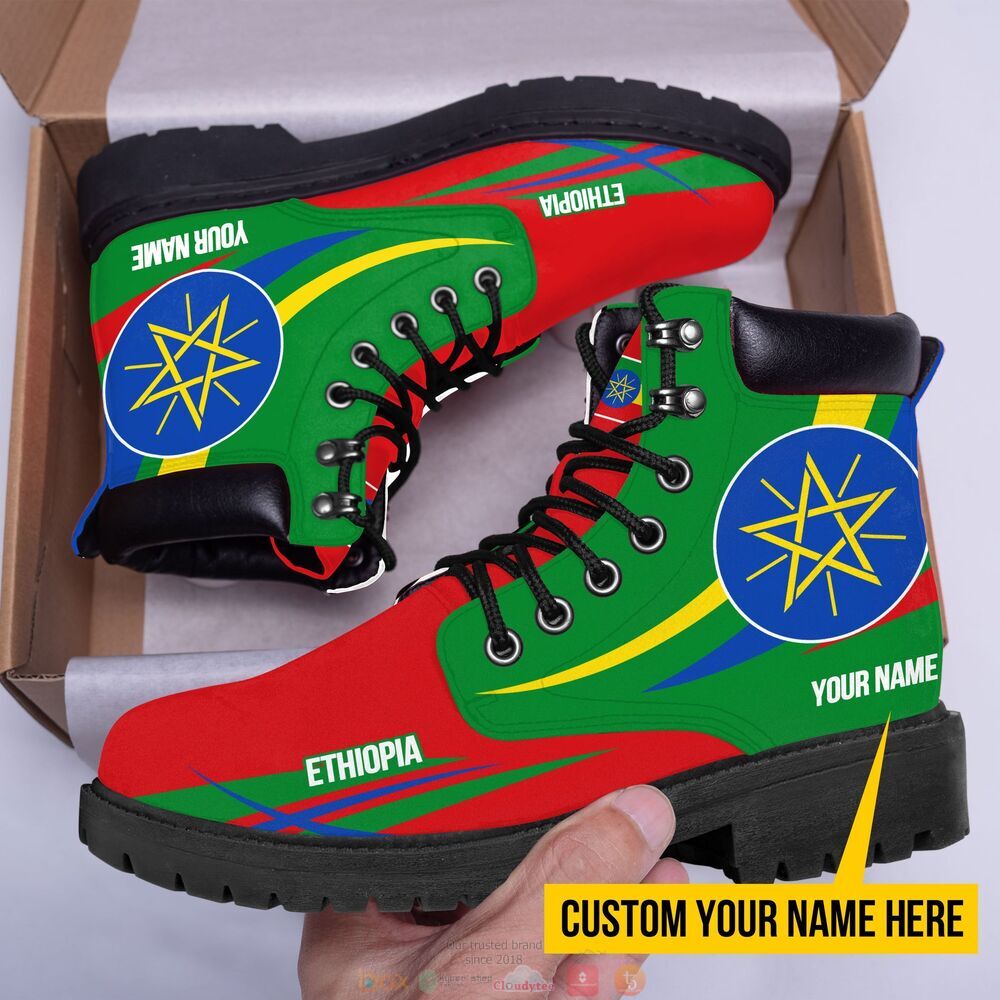 Emblem of Ethiopia Personalized Timberland boots 3 Personalized Emblem of Ethiopia custom Timberland boot 1 2