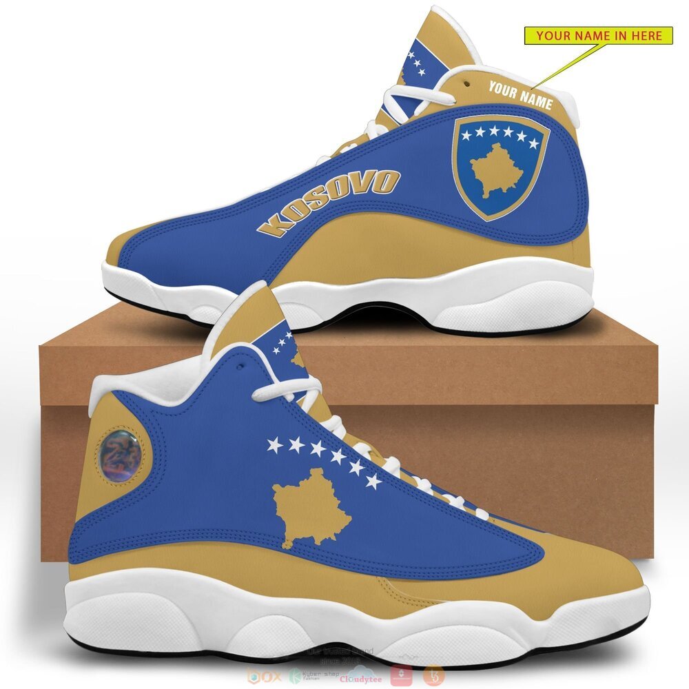 Emblem of Kosovo Personalized Air Jordan 13 sneaker 1 Personalized Emblem of Kosovo custom Air Jordan 13 shoes