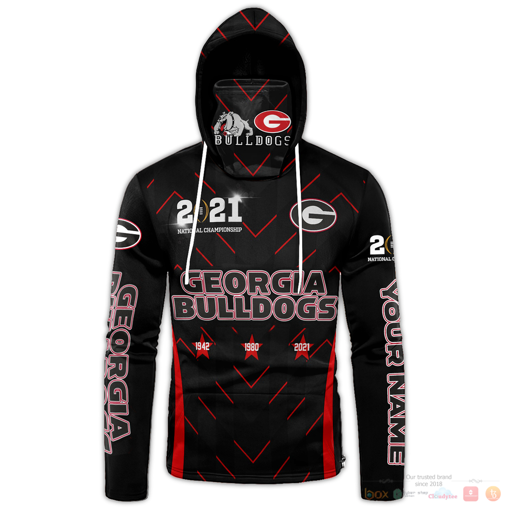 Personalized Georgia Bulldogs 2021 National championship black custom hoodie mask 1