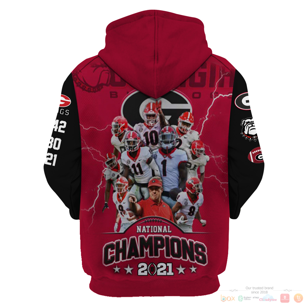 Personalized Georgia Bulldogs National champions 2021 red black custom jersey shirt, hoodie 4 Personalized Georgia Bulldogs National champions 2021 red black custom 3d shirt hoodie 1 2 3