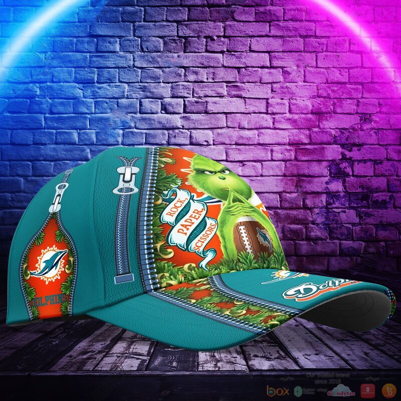 Personalized Miami Dolphins NFL Grinch Cap 3 Personalized Grinch Miami Dolphins NFL Custom Cap 1 2