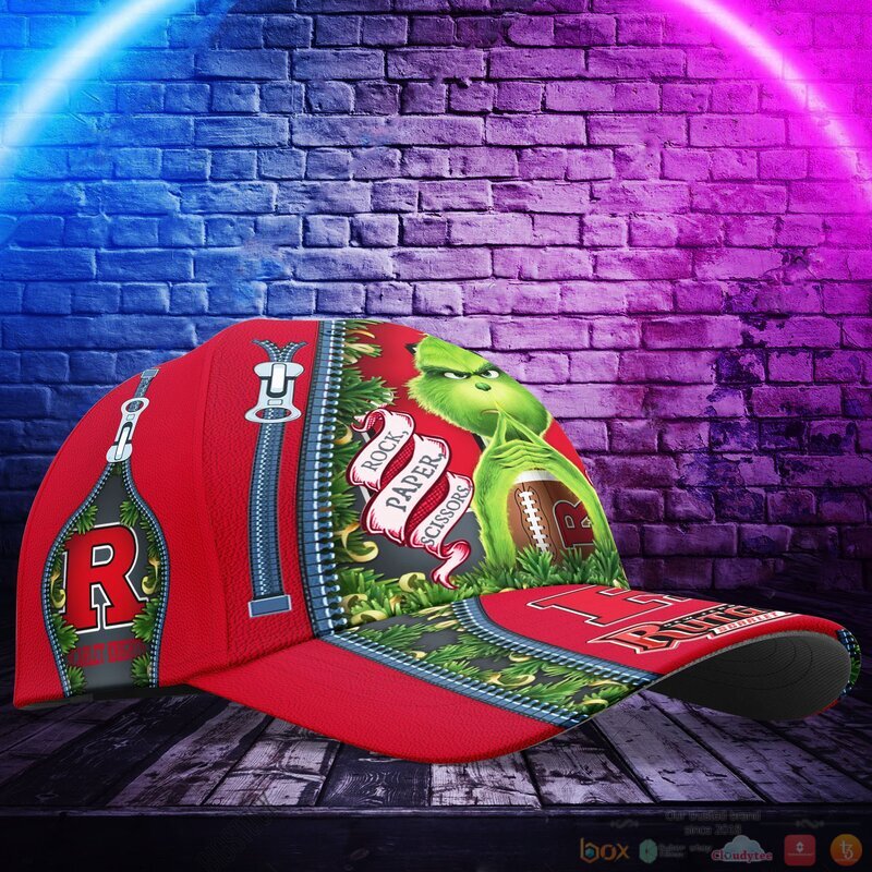 Personalized Rutgers Scarlet Knights NCAA Grinch Cap 3 Personalized Grinch Rutgers Scarlet Knights NCAA Custom Cap 1 2