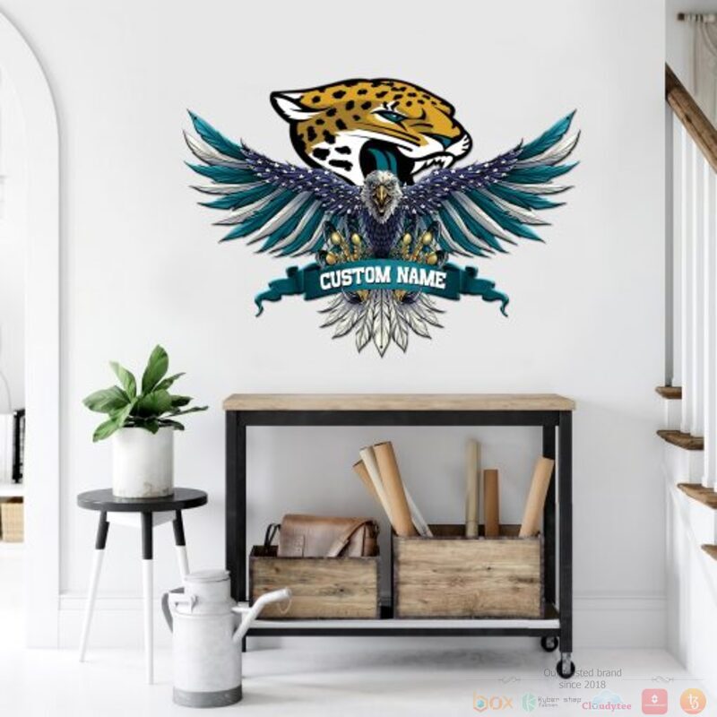 Personalized Jacksonville Jaguars NFL Eagle American Flag Custom Metal Sign