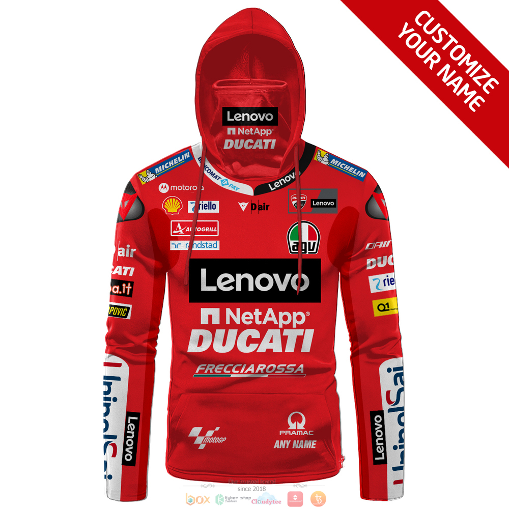 Personalized Lenovo NetApp Ducati Frecciarossa custom hoodie mask 1