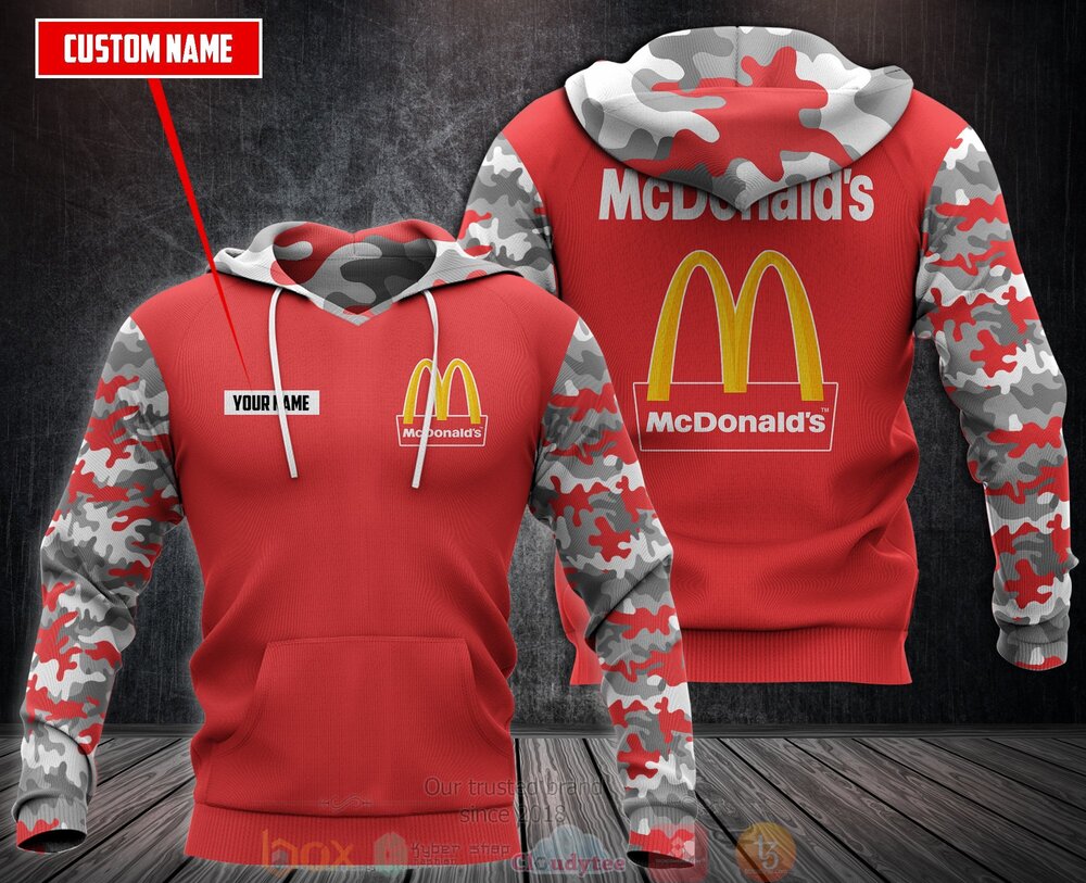 BEST Personalized Mcdonald'S Red 3D All Over Print Fleece Hoodie, Hoodie 2 Personalized McdonaldS Red 3D Hoodie Zip Hoodie 1