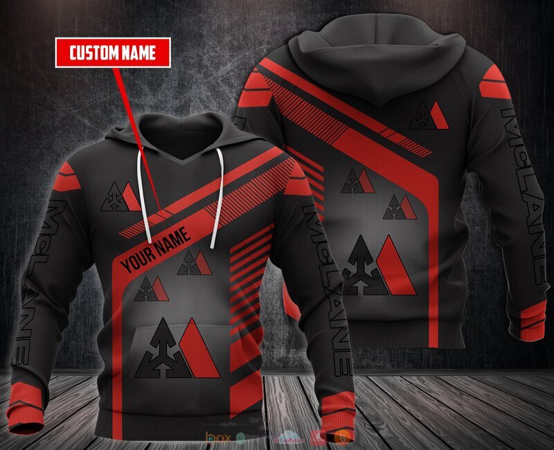 Personalized Mclane Black Red Custom All Over Print 3d Hoodie
