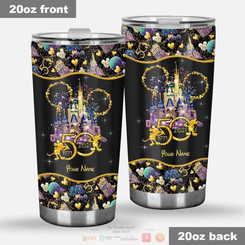 Personalized Mickey Mouse 50th Anniversary Magic Kingdom Tumbler