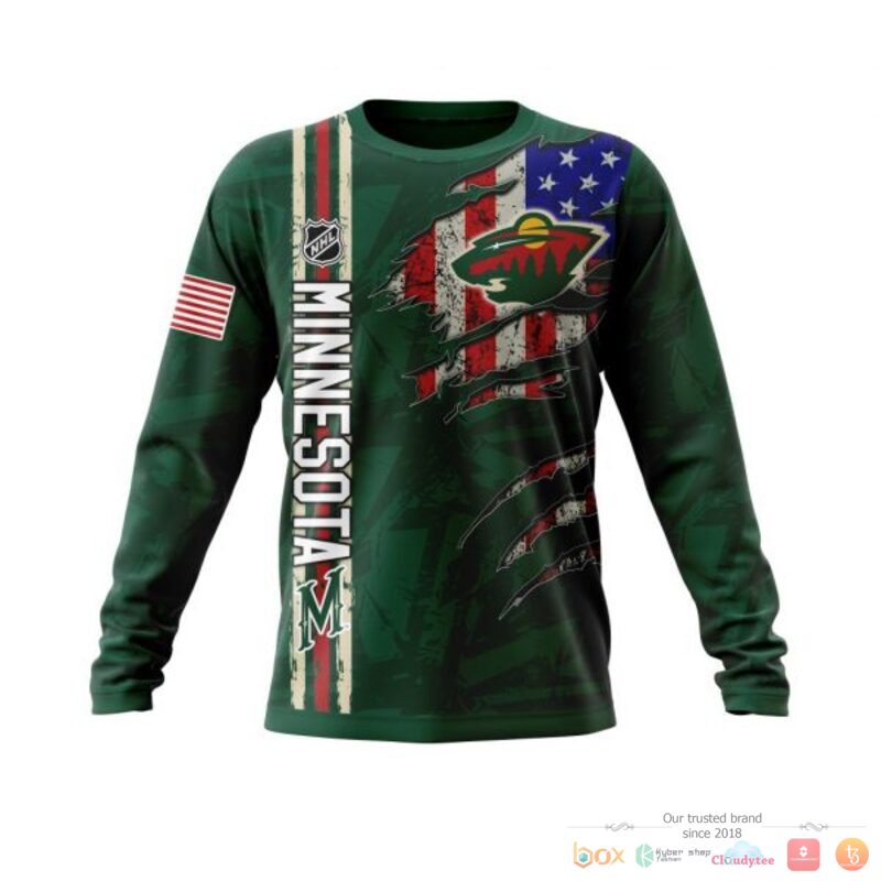 Personalized Minnesota Wild With American Flag 3d shirt, hoodie 4 Personalized Minnesota Wild With American Flag 3d shirt hoodie 1 2 3