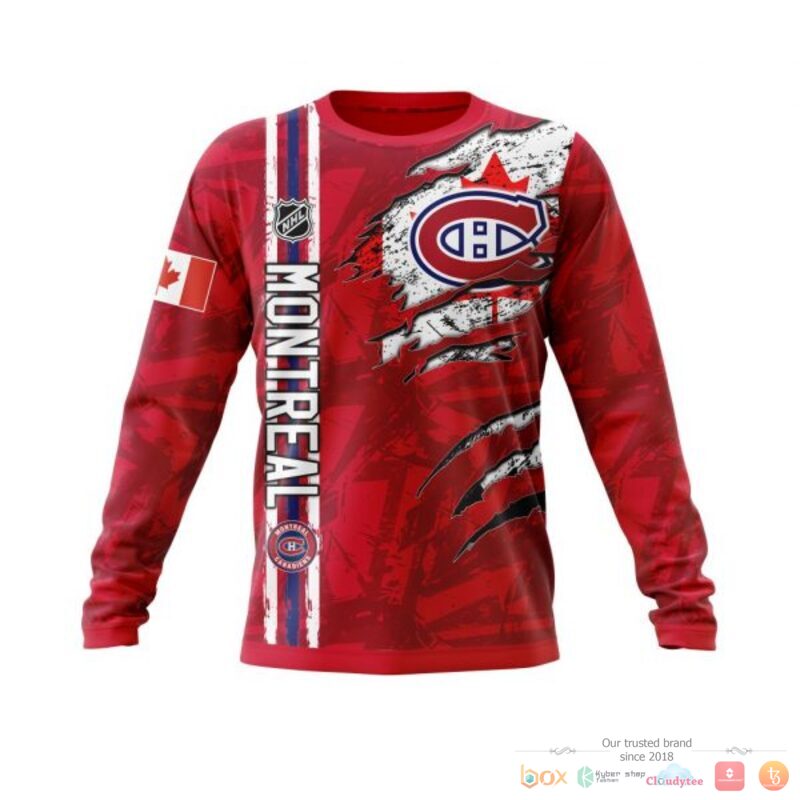 Personalized Montreal Canadiens With Canada Flag 3d shirt, hoodie 4 Personalized Montreal Canadiens With Canada Flag 3d shirt hoodie 1 2 3