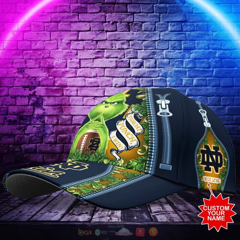 Personalized NCAA Notre Dame Fighting Irish The Grinch Cap 2 Personalized NCAA Notre Dame Fighting Irish The Grinch Cap 1