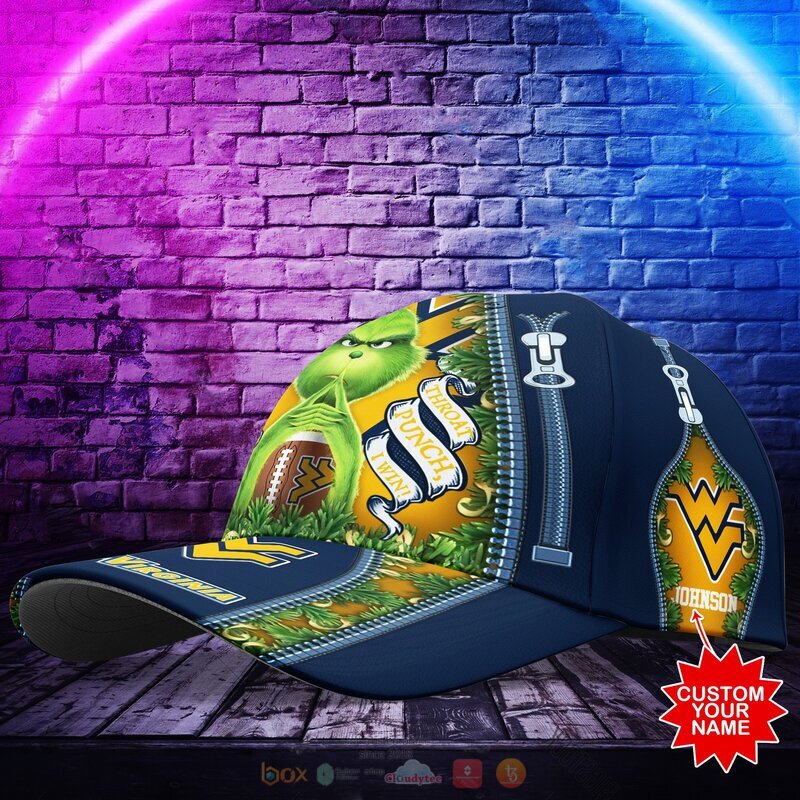 Personalized NCAA West Virginia Mountaineers The Grinch Cap 2 Personalized NCAA West Virginia Mountaineers The Grinch Cap 1