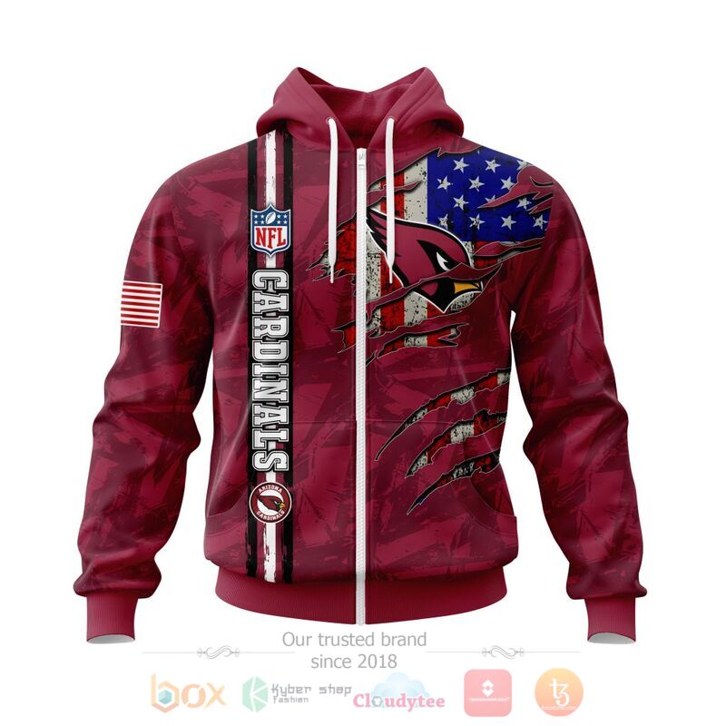Personalized NFL Arizona Cardinals American Flag 3d shirt, hoodie 2 Personalized NFL Arizona Cardinals American Flag 3d shirt hoodie 1