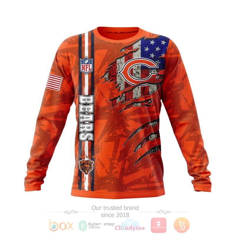 Personalized NFL Chicago Bears American Flag 3d shirt, hoodie 4 Personalized NFL Chicago Bears American Flag 3d shirt hoodie 1 2 3
