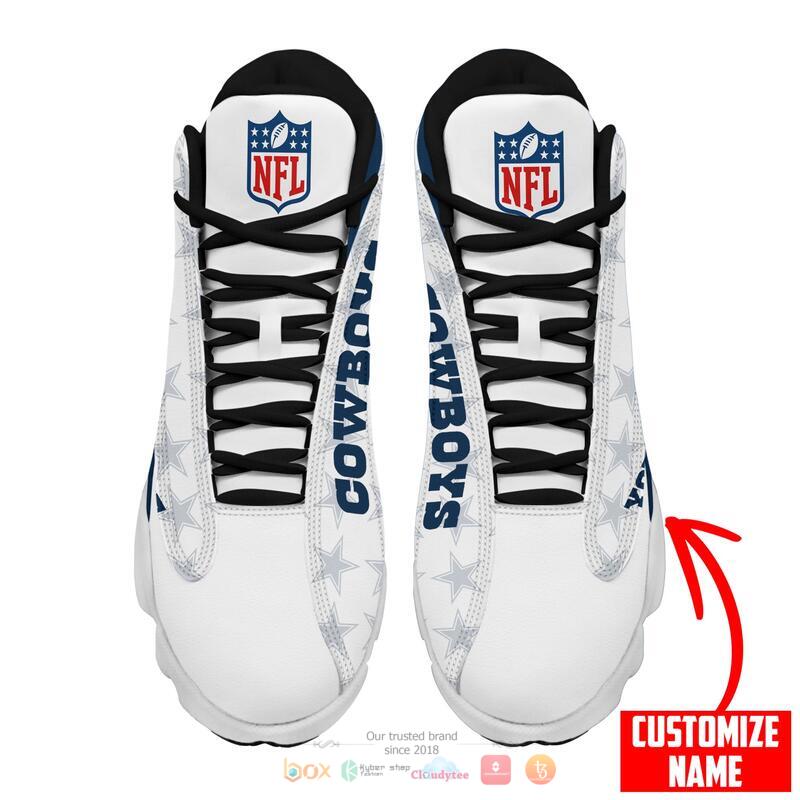 Personalized NFL Dallas Cowboys White Air Jordan 13 Shoes 4 Personalized NFL Dallas Cowboys White Air Jordan 13 Shoes 1 2 3