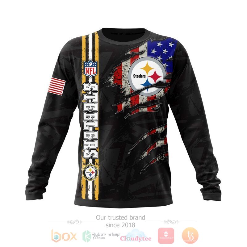 Personalized NFL Pittsburgh Steelers American Flag 3d shirt, hoodie 4 Personalized NFL Pittsburgh Steelers American Flag 3d shirt hoodie 1 2 3