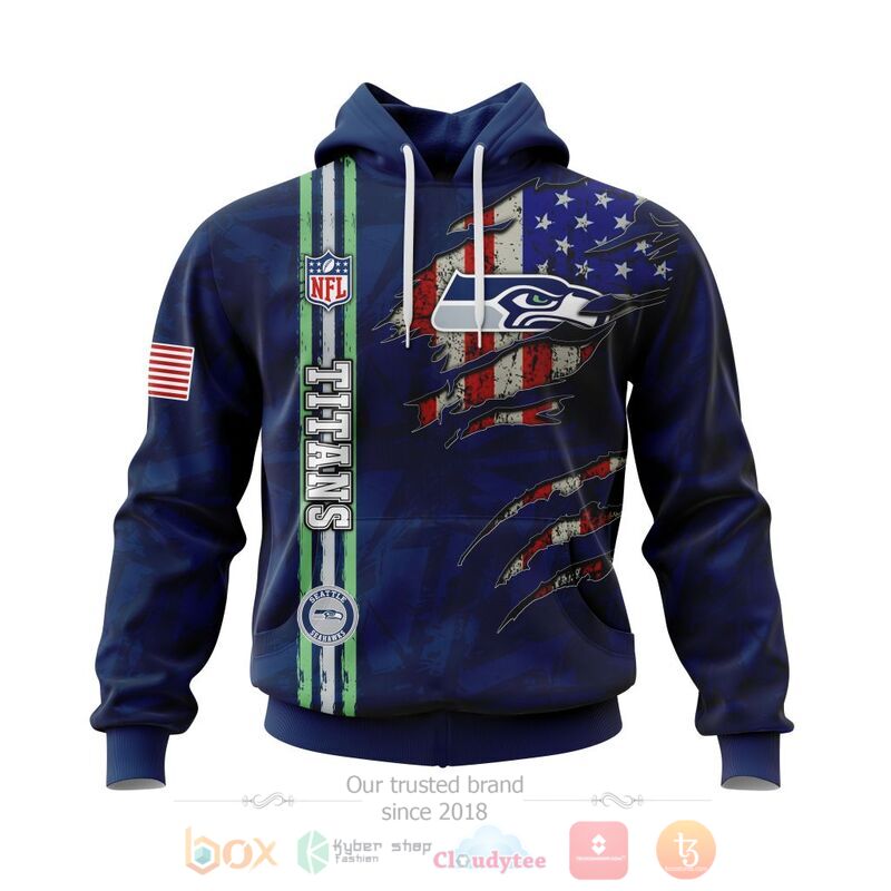Personalized NFL Seattle Seahawks American Flag 3d shirt hoodie
