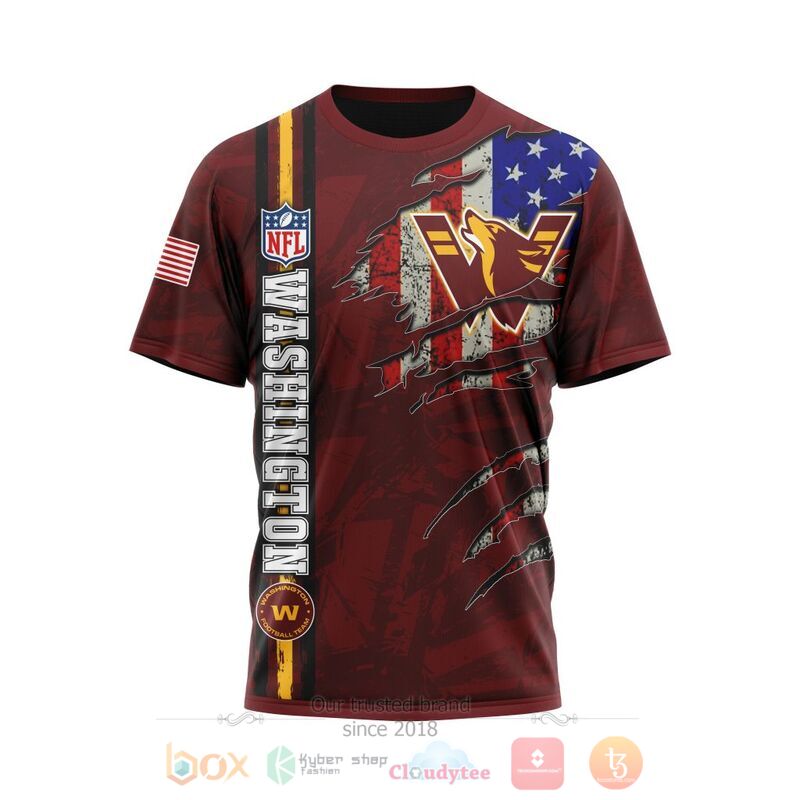 Personalized NFL Washington Football Team American Flag 3d shirt hoodie 1 2 3 4 5