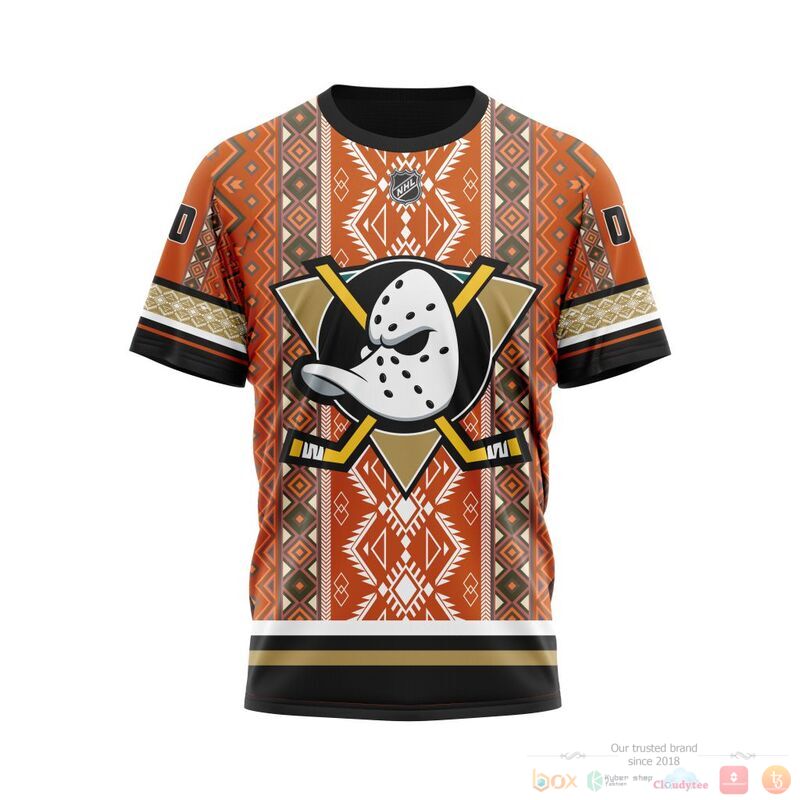 Personalized NHL Anaheim Ducks native American jersey shirt, hoodie 6 Personalized NHL Anaheim Ducks brocade pattern 3d shirt hoodie 1 2 3 4 5