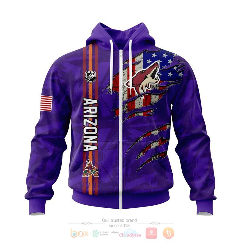 Personalized NHL Arizona Coyotes United State flag 3d shirt, hoodie 2 Personalized NHL Arizona Coyotes United State flag 3d shirt hoodie 1