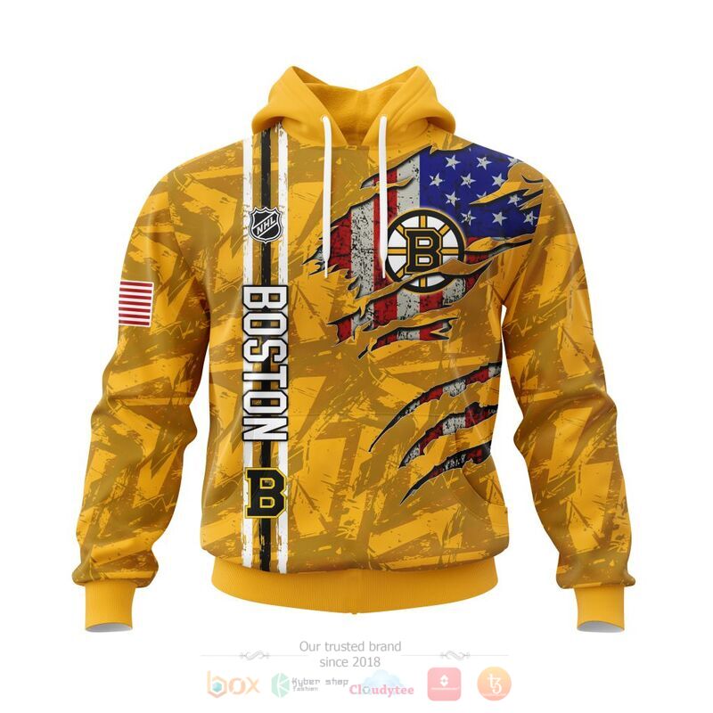 Personalized NHL Boston Bruins United State flag 3d shirt hoodie