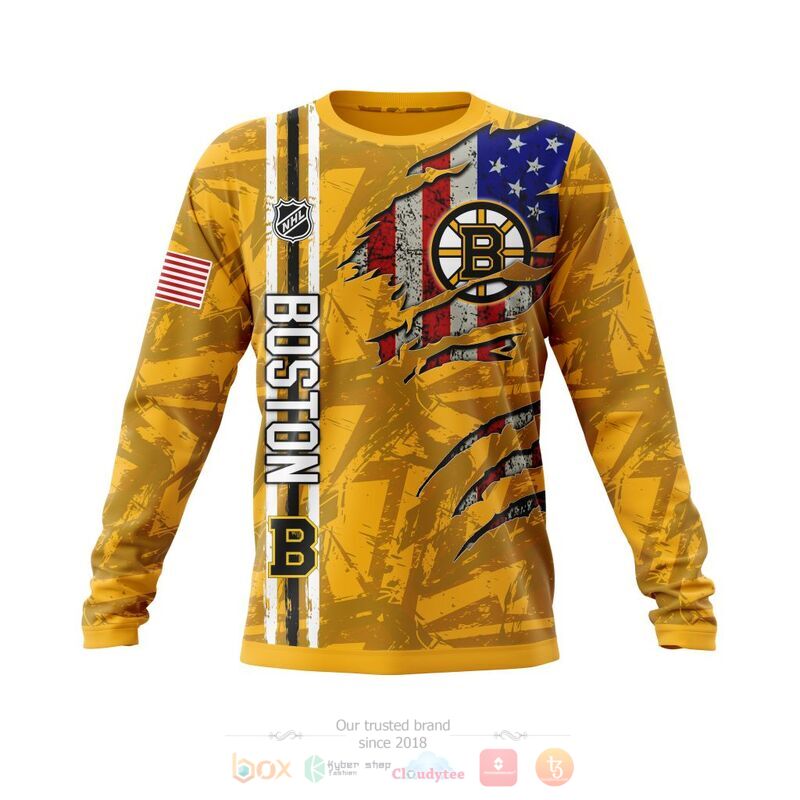 Personalized NHL Boston Bruins United State flag 3d shirt hoodie 1 2 3