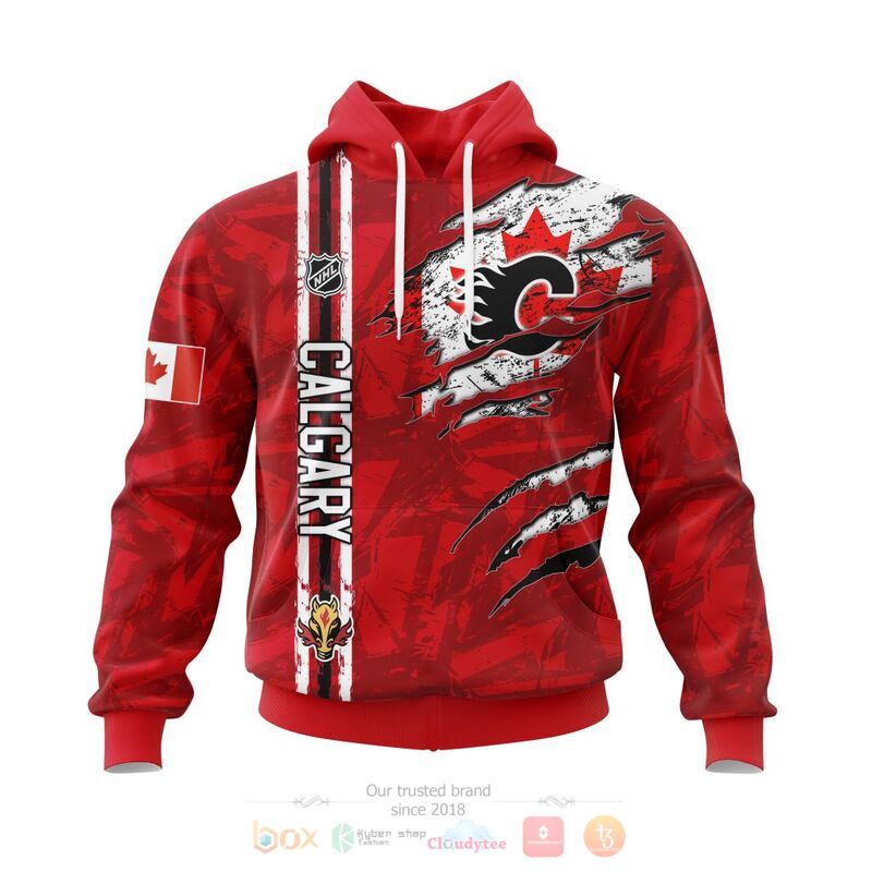Personalized NHL Calgary Flames Canada flag 3d shirt hoodie