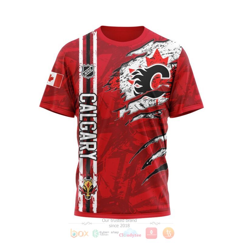 Personalized NHL Calgary Flames Canada flag 3d shirt hoodie 1 2 3 4 5