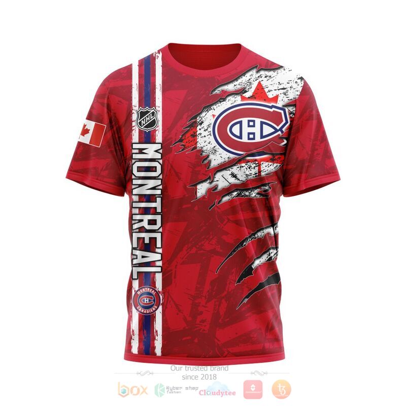 Personalized NHL Montreal Canadiens Canada flag 3d shirt hoodie 1 2 3 4 5