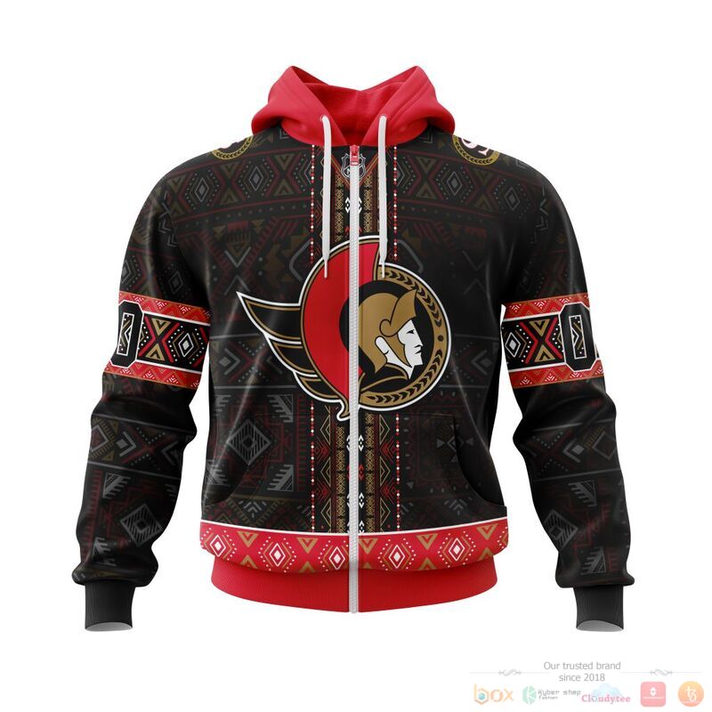 Personalized NHL Ottawa Senators native American jersey shirt, hoodie 2 Personalized NHL Ottawa Senators brocade pattern 3d shirt hoodie 1