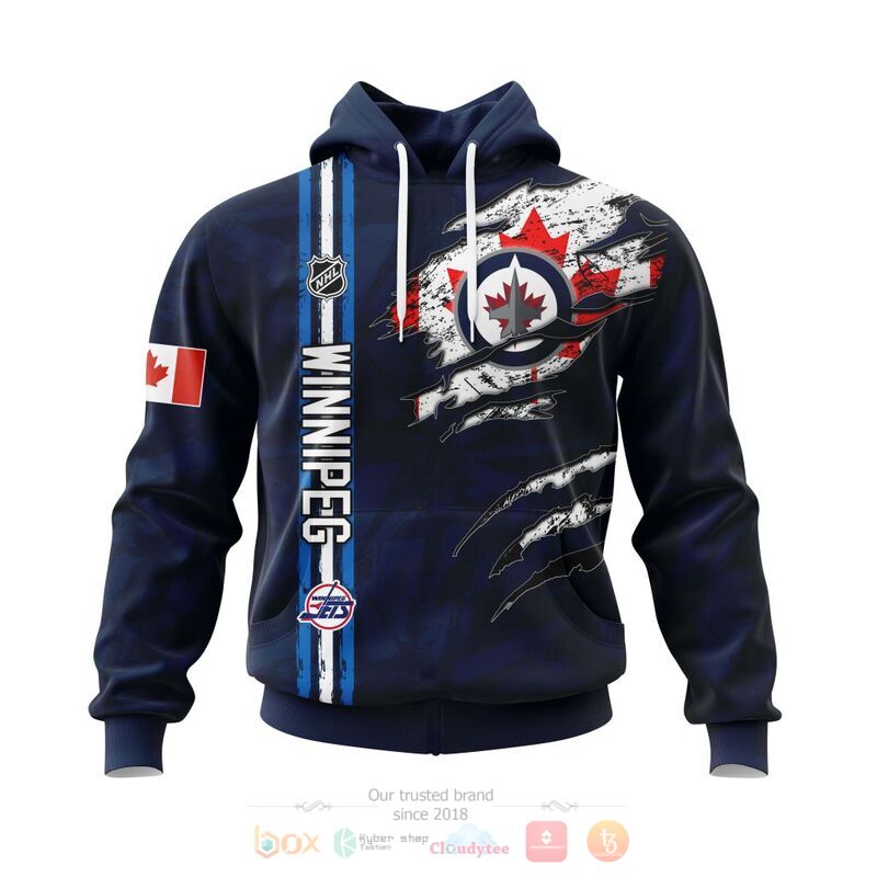Personalized NHL Winnipeg Jets Canada flag 3d shirt hoodie