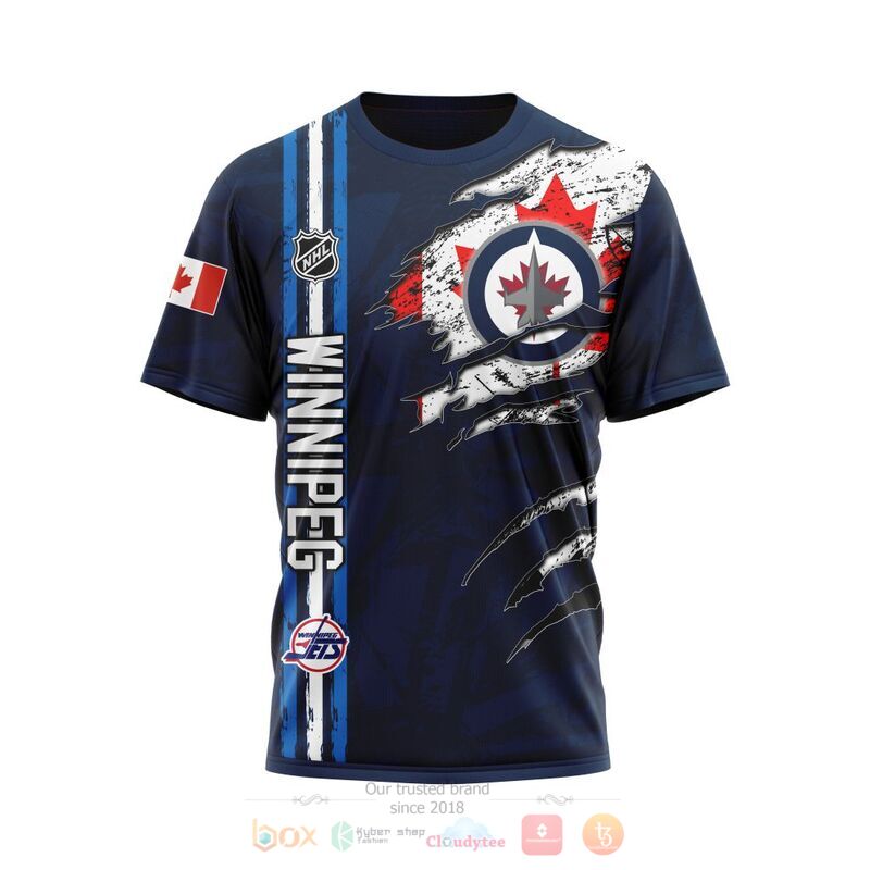 Personalized NHL Winnipeg Jets Canada flag 3d shirt hoodie 1 2 3 4 5