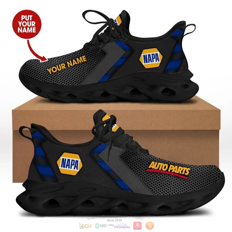 Personalized Napa Auto Parts Black Custom Clunky Max Soul Shoes