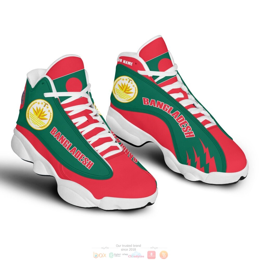 Personalized National Emblem of Bangladesh custom Air Jordan 13 shoes 1 2 3