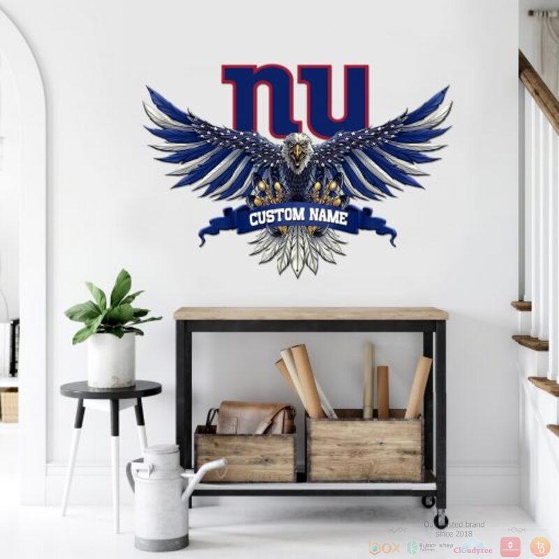 Personalized New York Giants NFL Eagle American Flag Custom Metal Sign