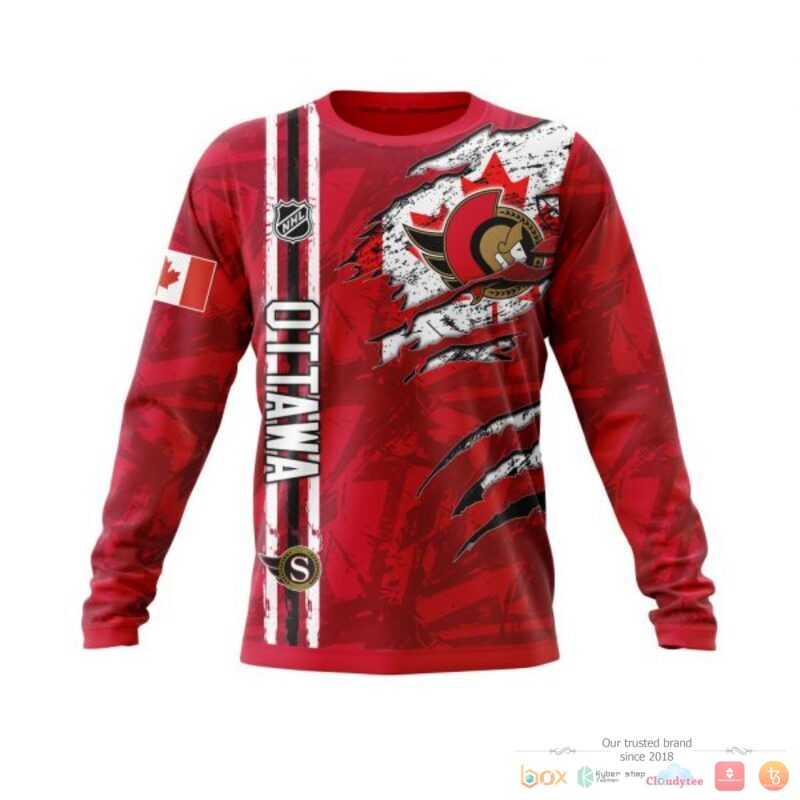 Personalized Ottawa Senators With Canada Flag 3d shirt, hoodie 4 Personalized Ottawa Senators With Canada Flag 3d shirt hoodie 1 2 3