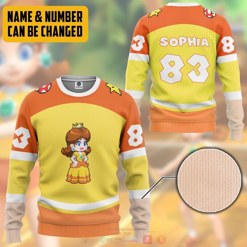 Personalized Princess Daisy Sports 3D Shirt Hoodie 1 2 3 4 5 6 7 8 9 10