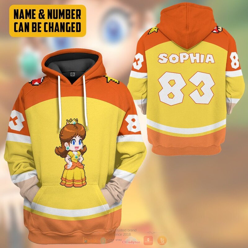 Personalized Princess Daisy Sports 3D Shirt Hoodie 1 2 3 4 5 6 7 8 9 10 11